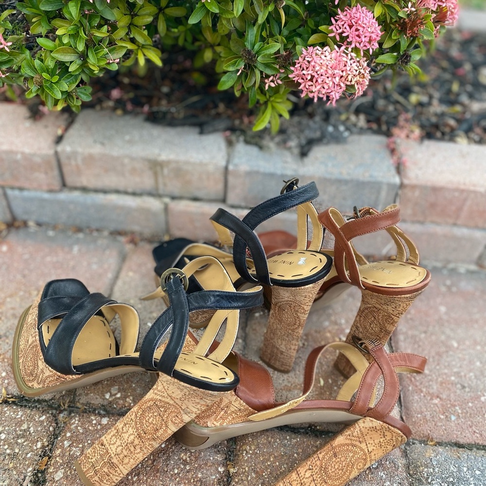 2 pair of Nine West platform sandals. Gently used